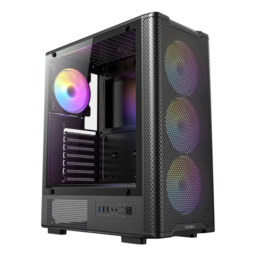 Antec - Caja de PC VX-320 ATX Midi Tower con paneles de vidrio templado, 4 ventiladores ARGB, refrigeración optimizada y compatibilidad con placas ATX/ITX/microATX