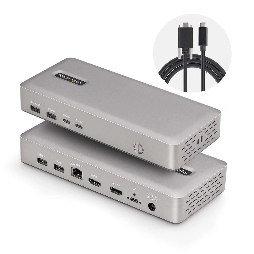 HUB Switch puertos 2 x HDMI 2.1; 2 x StarTech 155UE-USB4-DOCK  | 2 puertos HDMI 2.1, Gris espacial