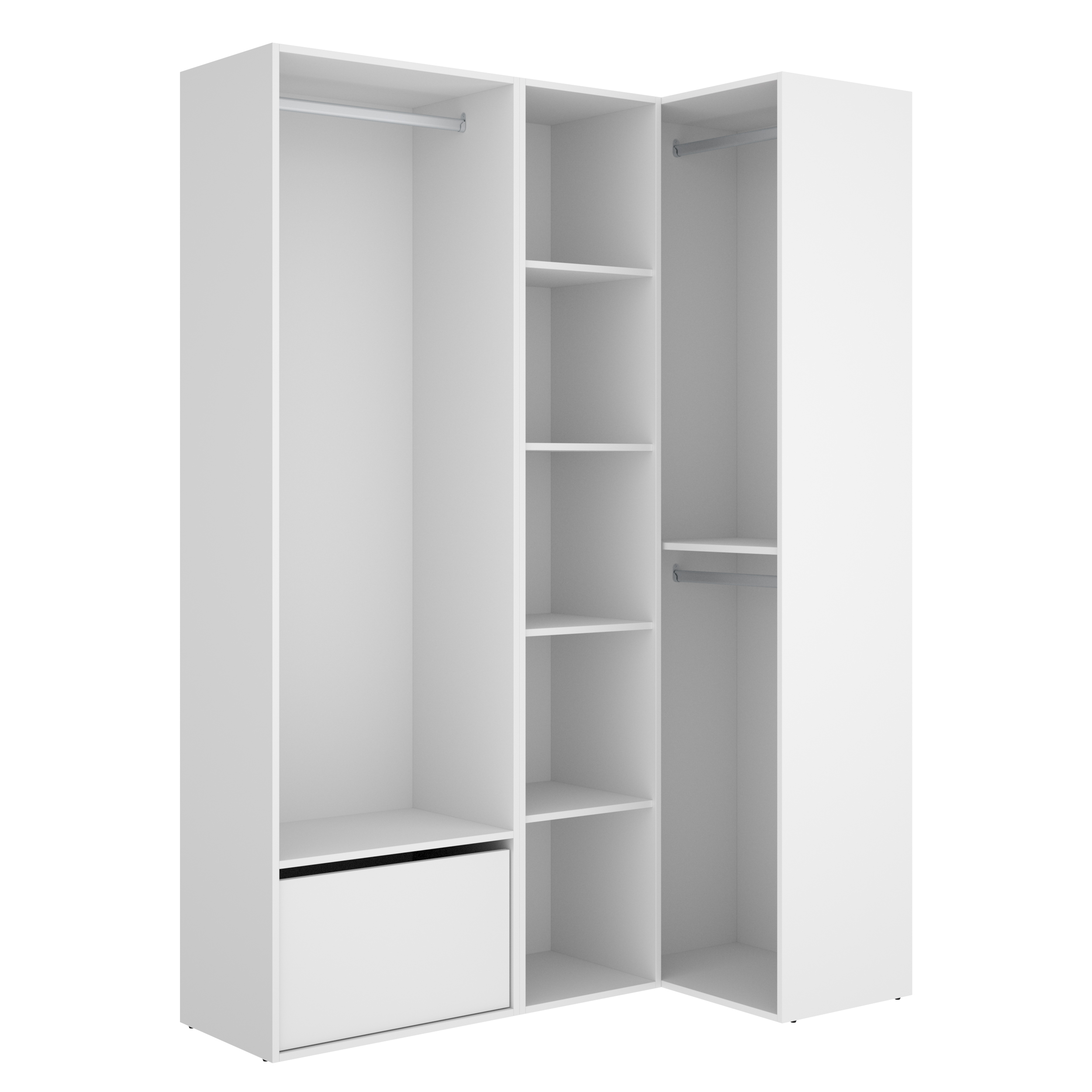 DEKIT - CONJUNTO VESTIDOR RINCONERO CON ZAPATERO Y TRASERA REVERSIBLE - 205 x 144,5 x 84,5 cm - BLANCO / NATURAL