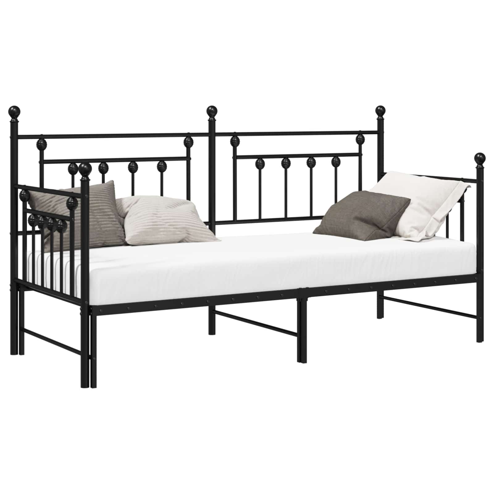 Estructura de cama de día Negro 75 x 190 cm Acero