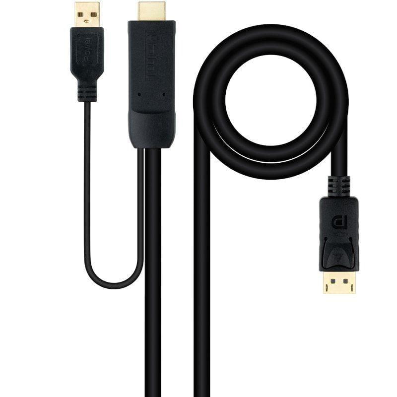 Nanocable 10.15.4352/ HDMI Macho - DisplayPort Macho Cable Convertidor 1.8m Negro