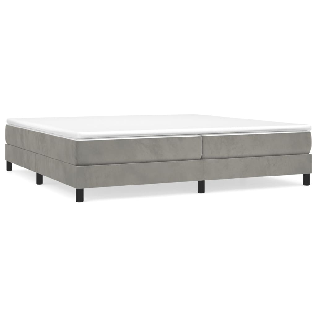 vidaXL Estructura de cama con somier terciopelo gris claro 200x200 cm