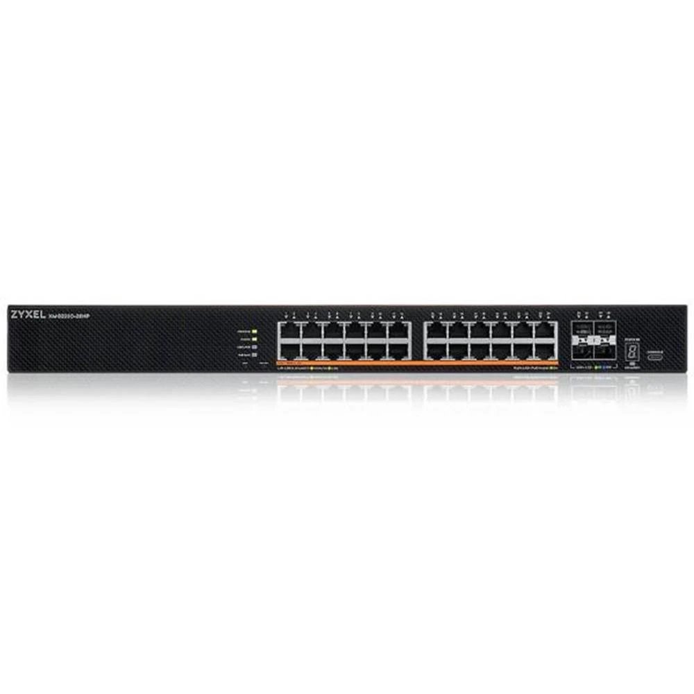 HUB Switch puertos 24 puertos RJ-45 10/100/1000 Mbps Zyxel XMG2230-28HP-ZZ0101F | 4 puertos uplink SFP/SFP+, Negro