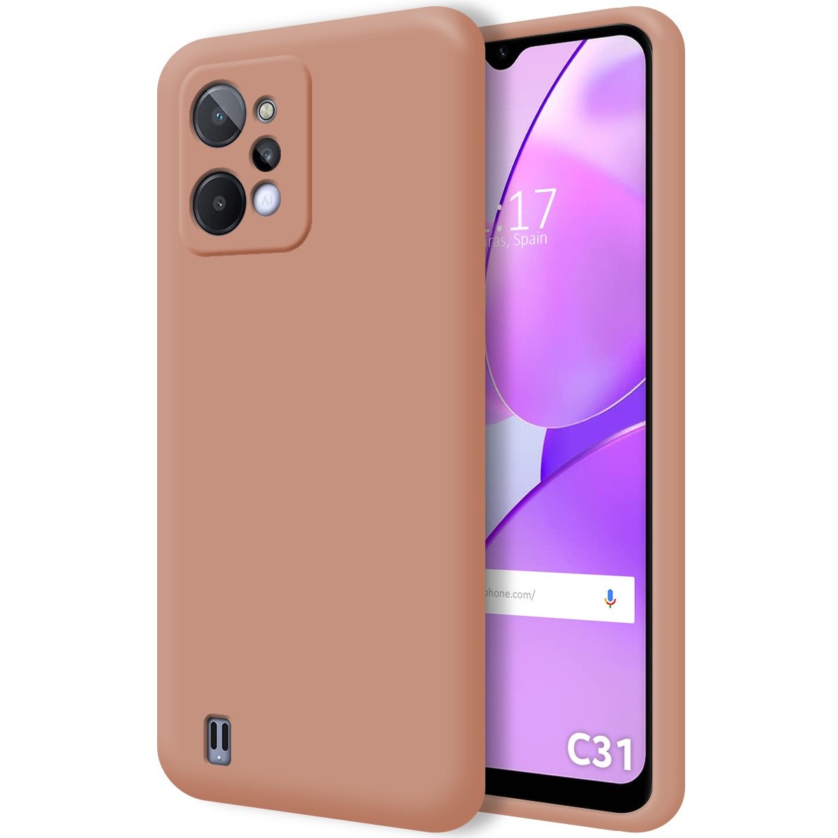 Funda Silicona Líquida Ultra Suave para Realme C31 color Rosa