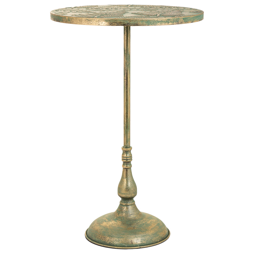 Wonderlust Deco - Mesa auxiliar de metal azul 45x45x69.5 Dorado 45x45x69.5h cm