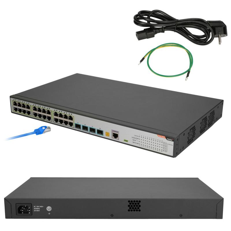 Fiberhome S4820-28t-x-pe-ac, conmutador POE Gigabit L2 Maganed, 24X 10/100/1000base-t, 4X 10G Sfp+, 450w