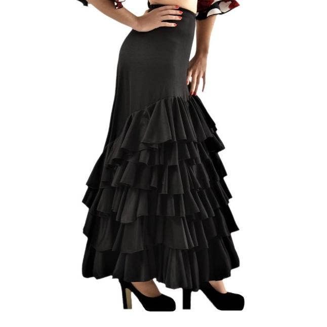 ANUKA Falda de Flamenco Profesional con 6 Volantes para Mujer