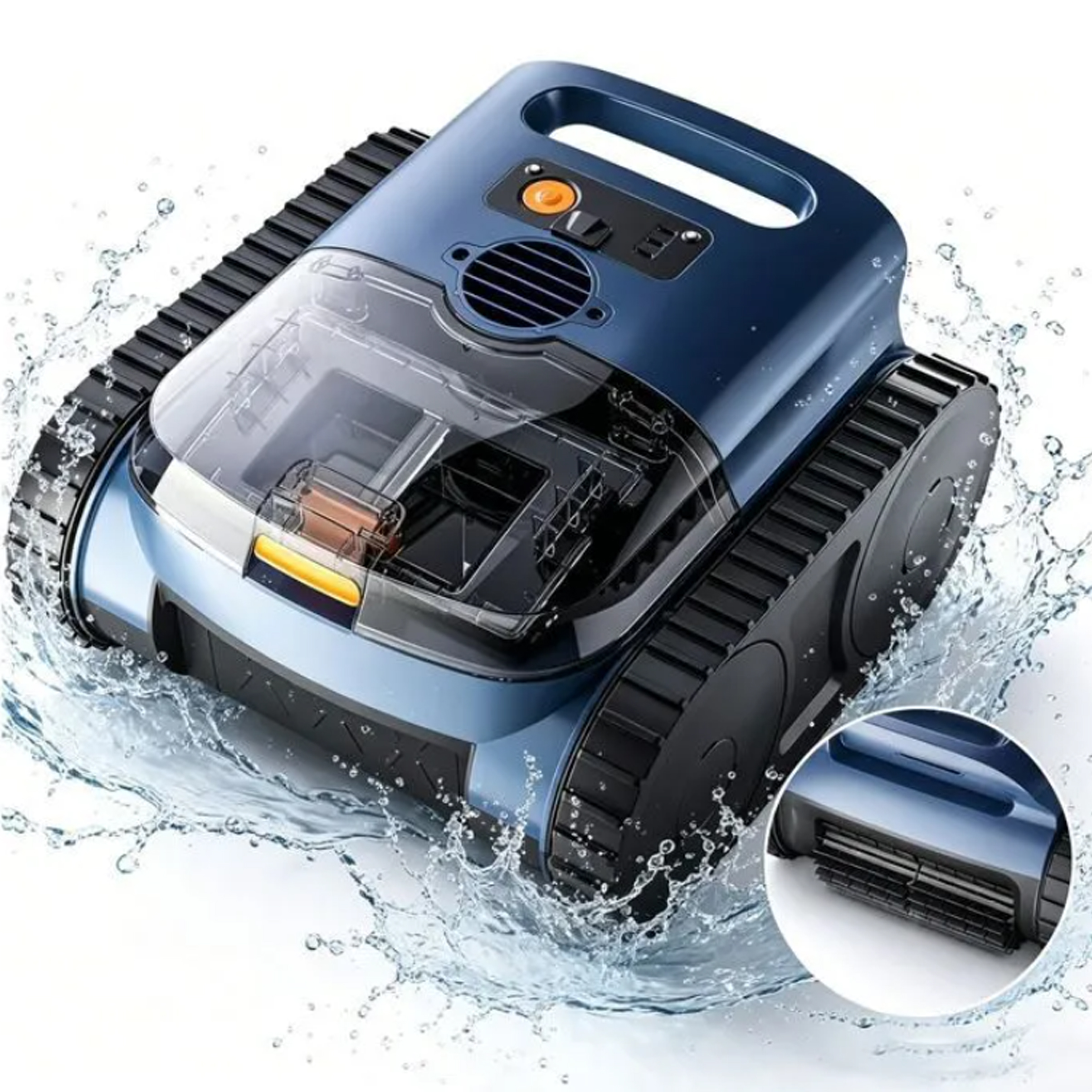Limpiafondos Automático,  Robot Piscina Inalámbrico, Autonomía 180Min&200m², Potente sistema de filtración de 3 litros., robot limpiafondos piscina, Control Fácil, Agua Limpia
