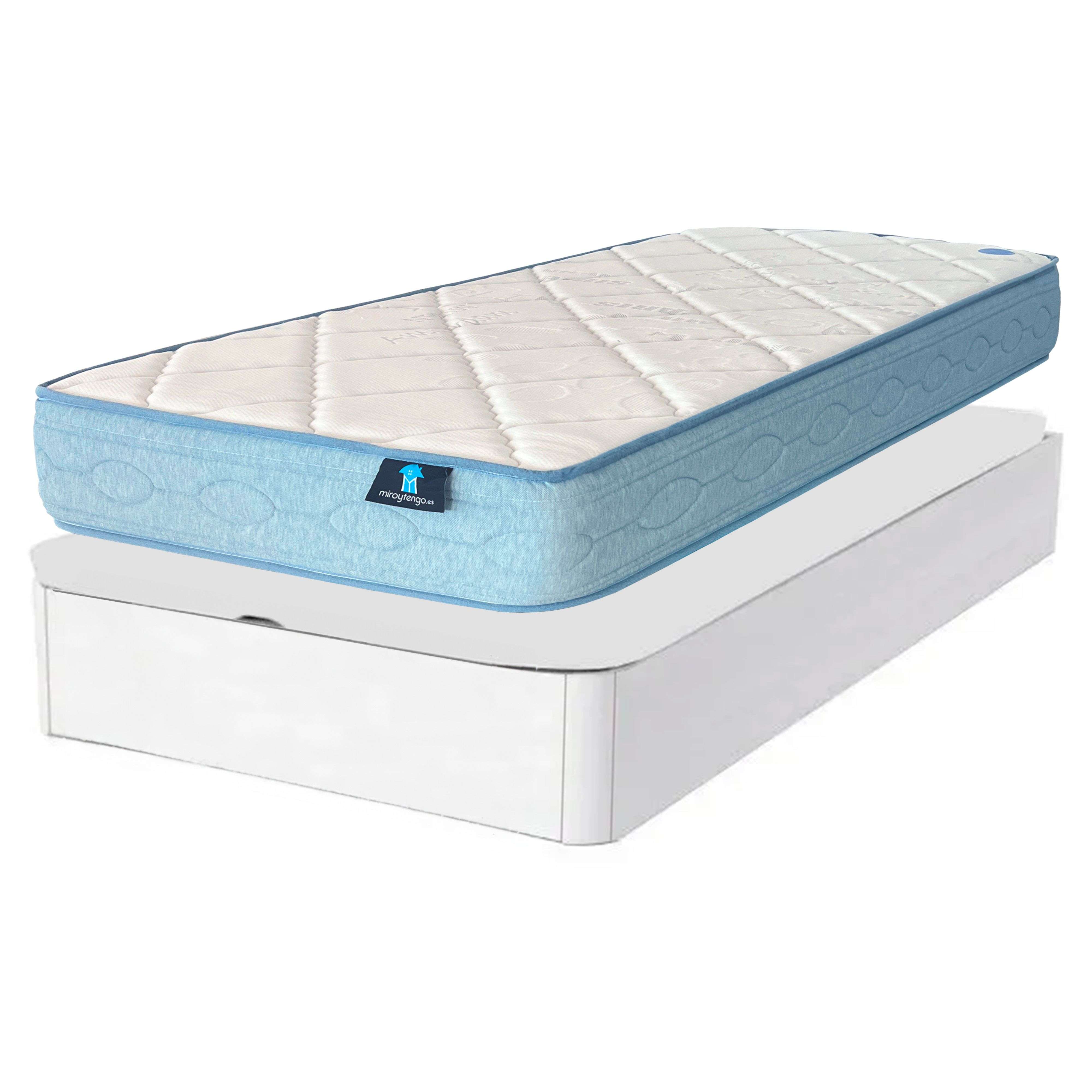 Miroytengo Pack de Descanso Juvenil con Canapé Sassy y Colchón Juvenil en Color Blanco 90x190 cm