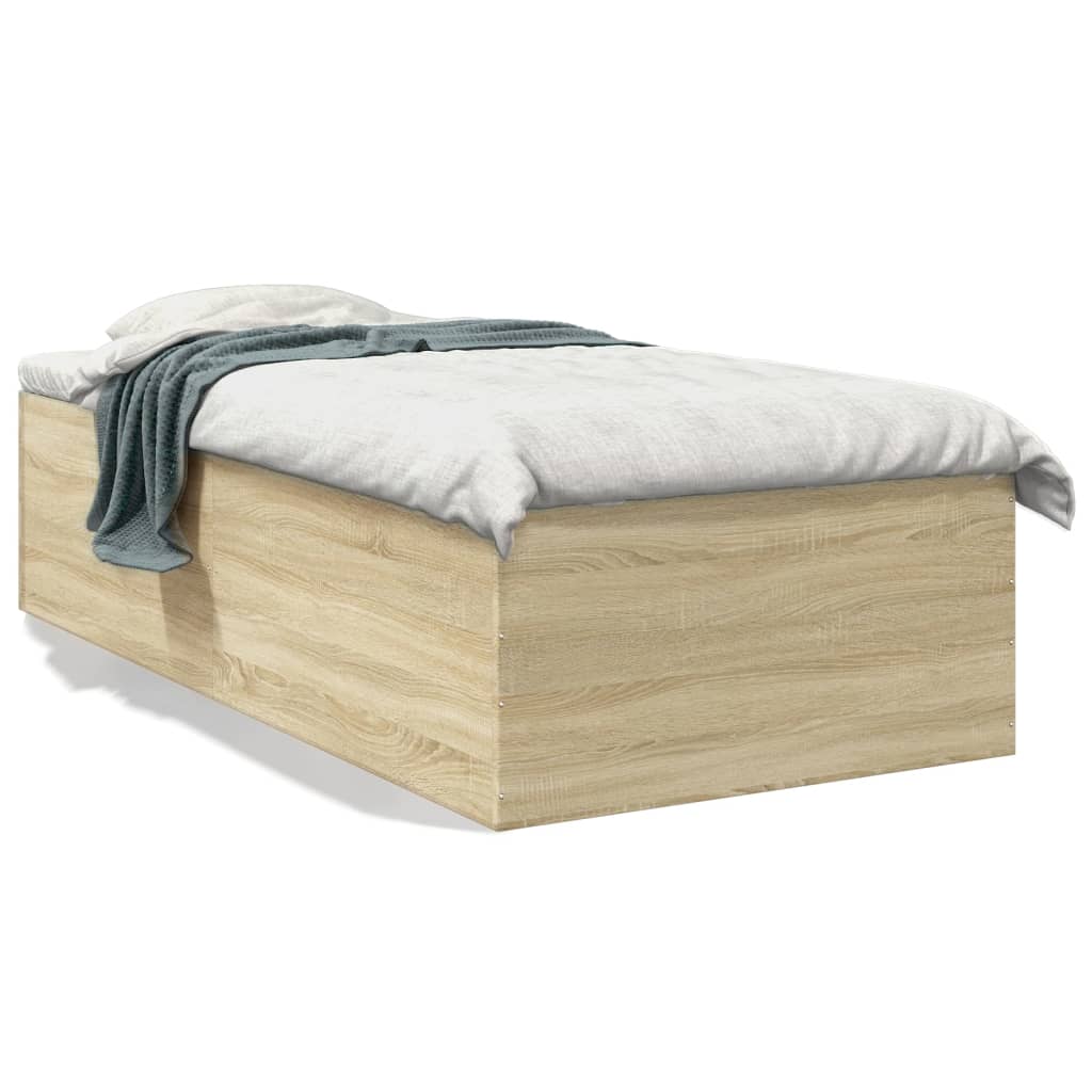 vidaXL Estructura de cama madera de ingeniería roble Sonoma 90x190 cm