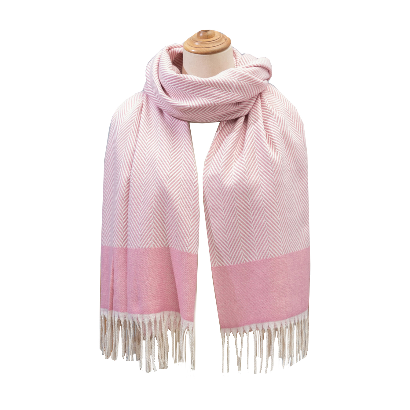 GreatAigoo Bufanda a Rayas Mujer, Medida 70x190 cm, Suave con Borla