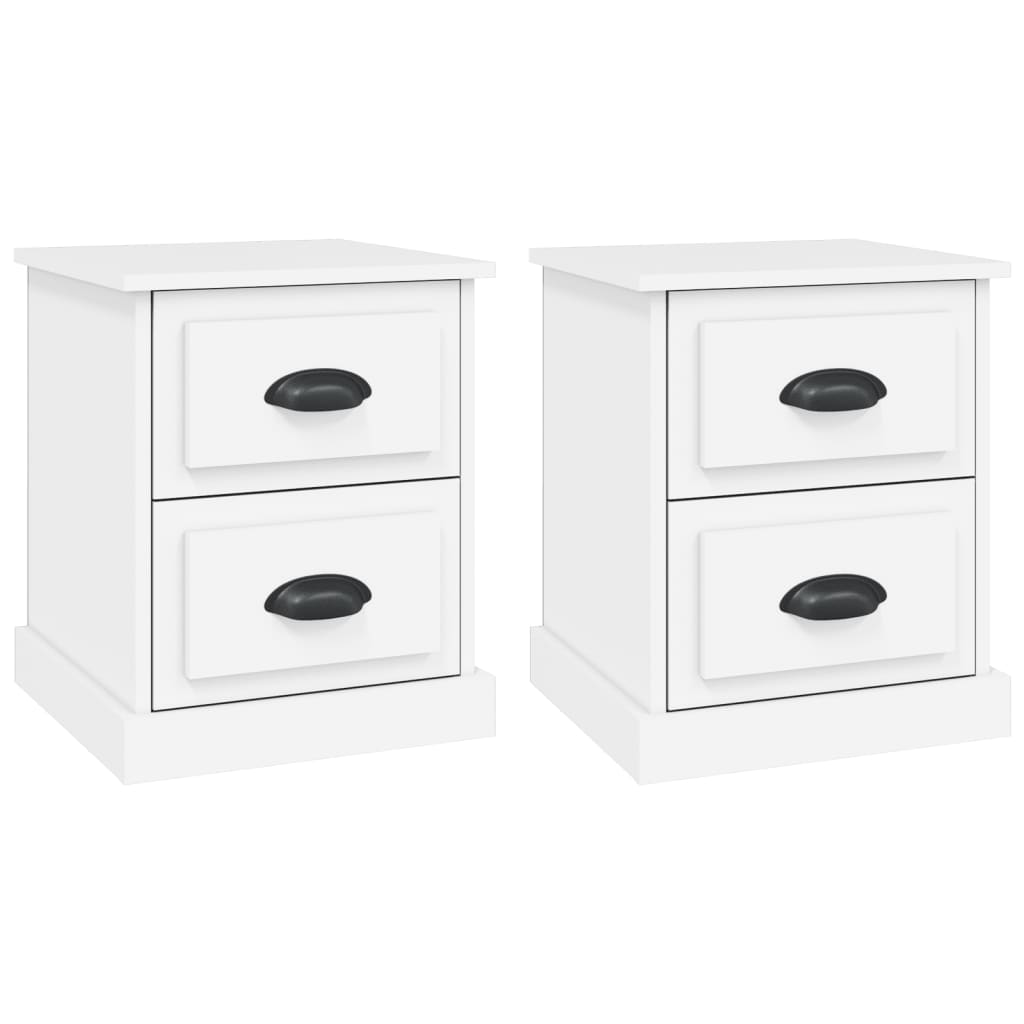 Mesitas de Noche Vidaxl 2 Unidades 39x39x47,5 Cm Blanco y Negro