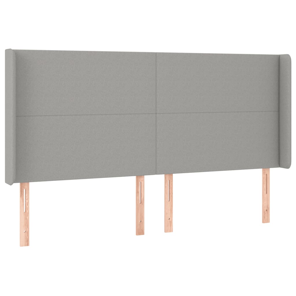 vidaXL Cabecero con LED de tela gris claro 163x16x118/128 cm