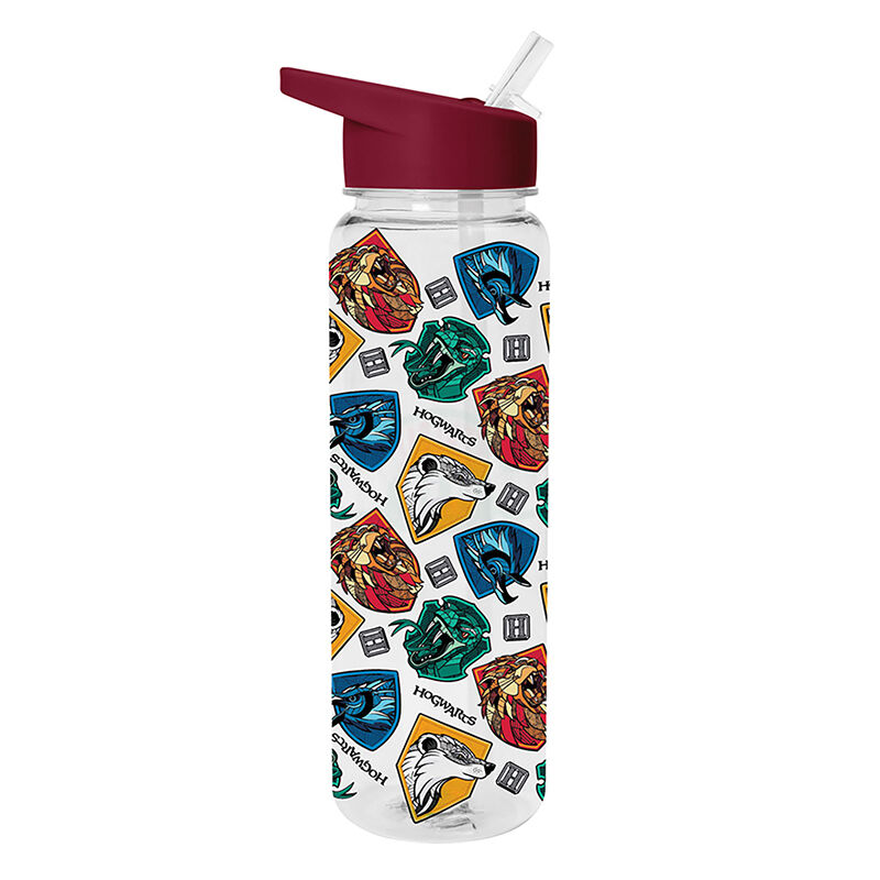 Pyramid International Harry Potter Hogwarts House Crests - Botella de agua de plástico transparente, 540 ml, producto oficial