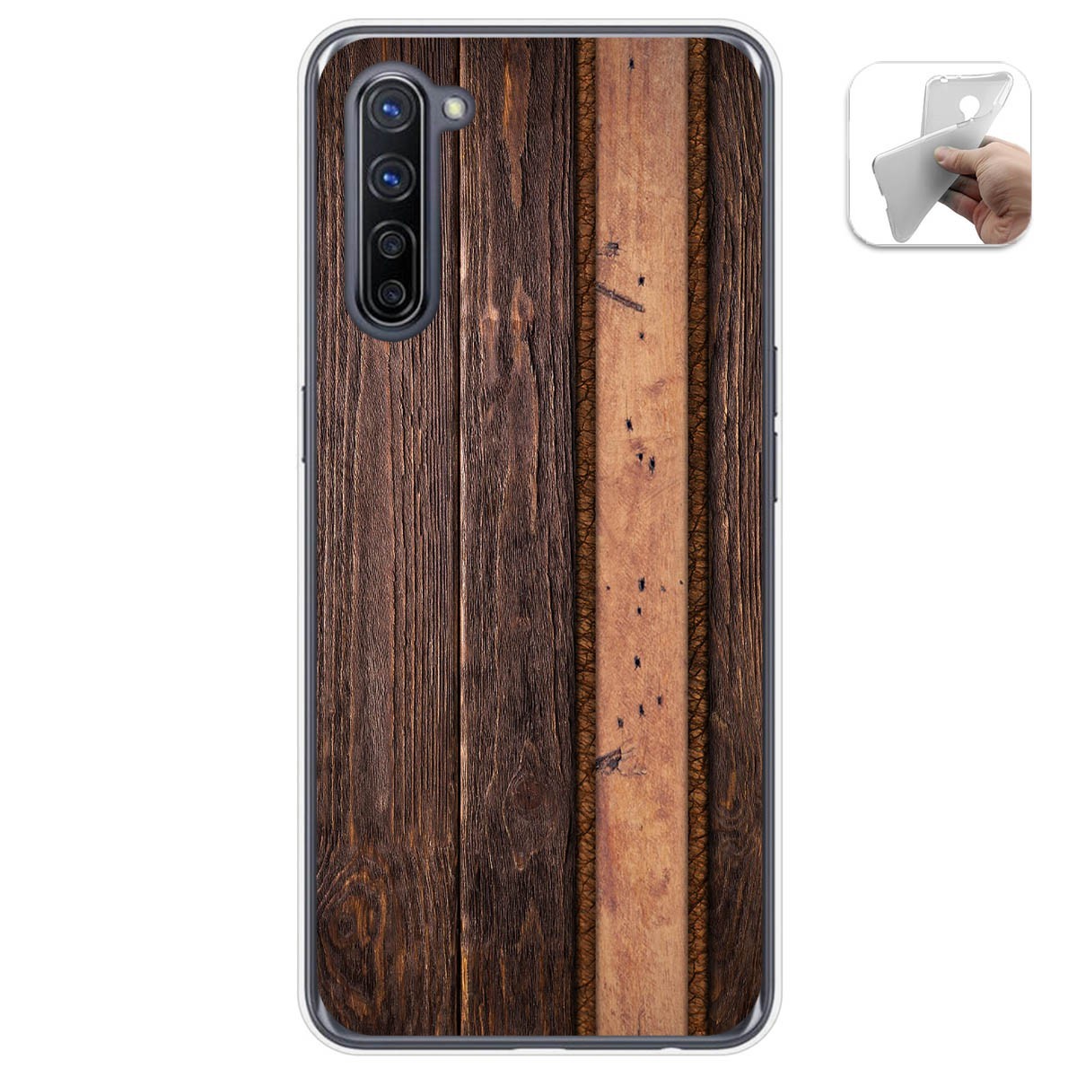 Tumundosmartphone Funda Gel Tpu para Oppo Find X2 Lite diseño Madera 05 Dibujos