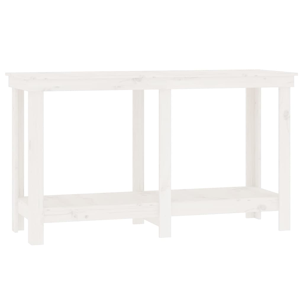 vidaXL Banco de trabajo de madera maciza de pino 140x50x80 cm