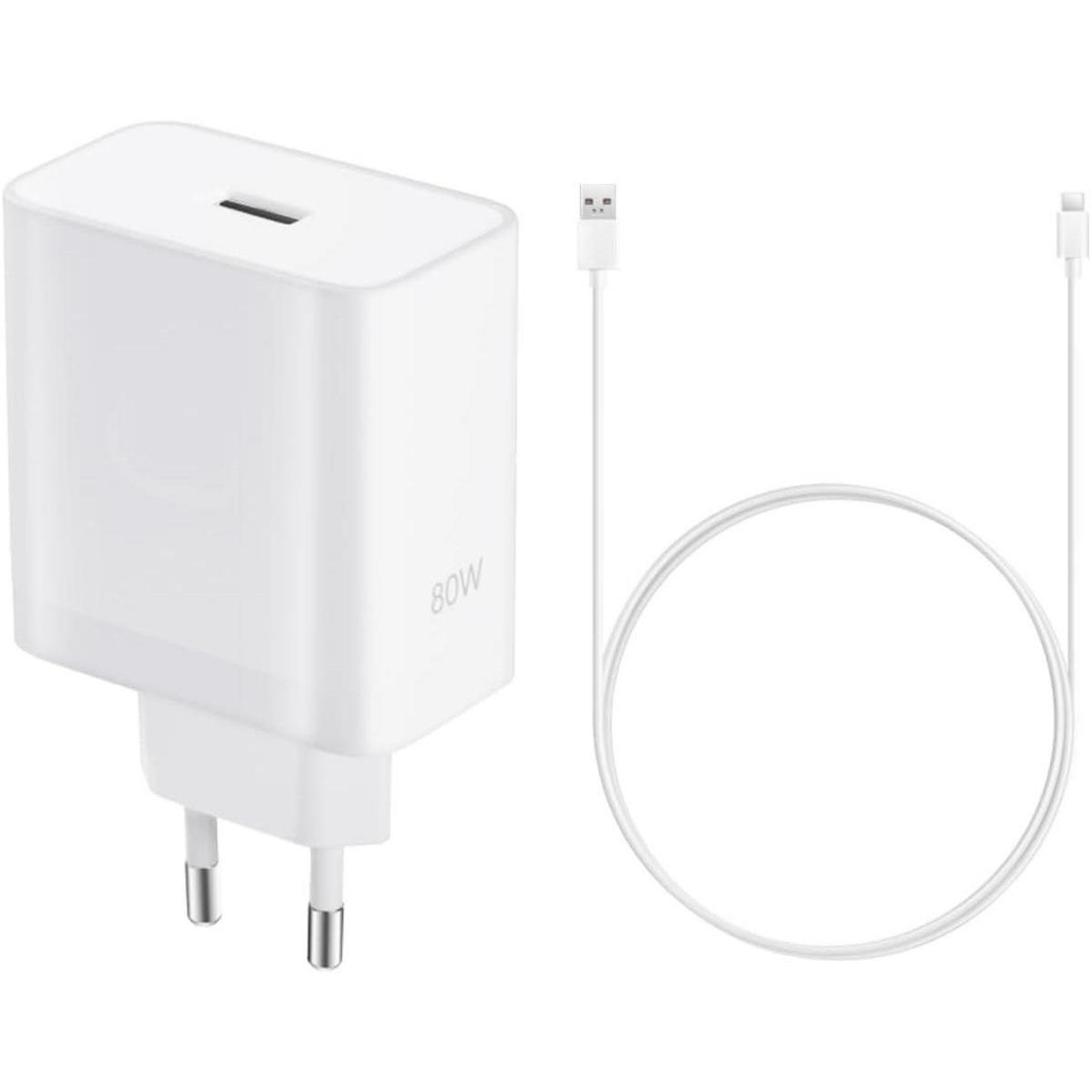 OPPO SUPERVOOC 80W Cargador White, Carga Rápida, Potencia Máxima 80W, USB, Compatible con SUPERVOOC y VOOC