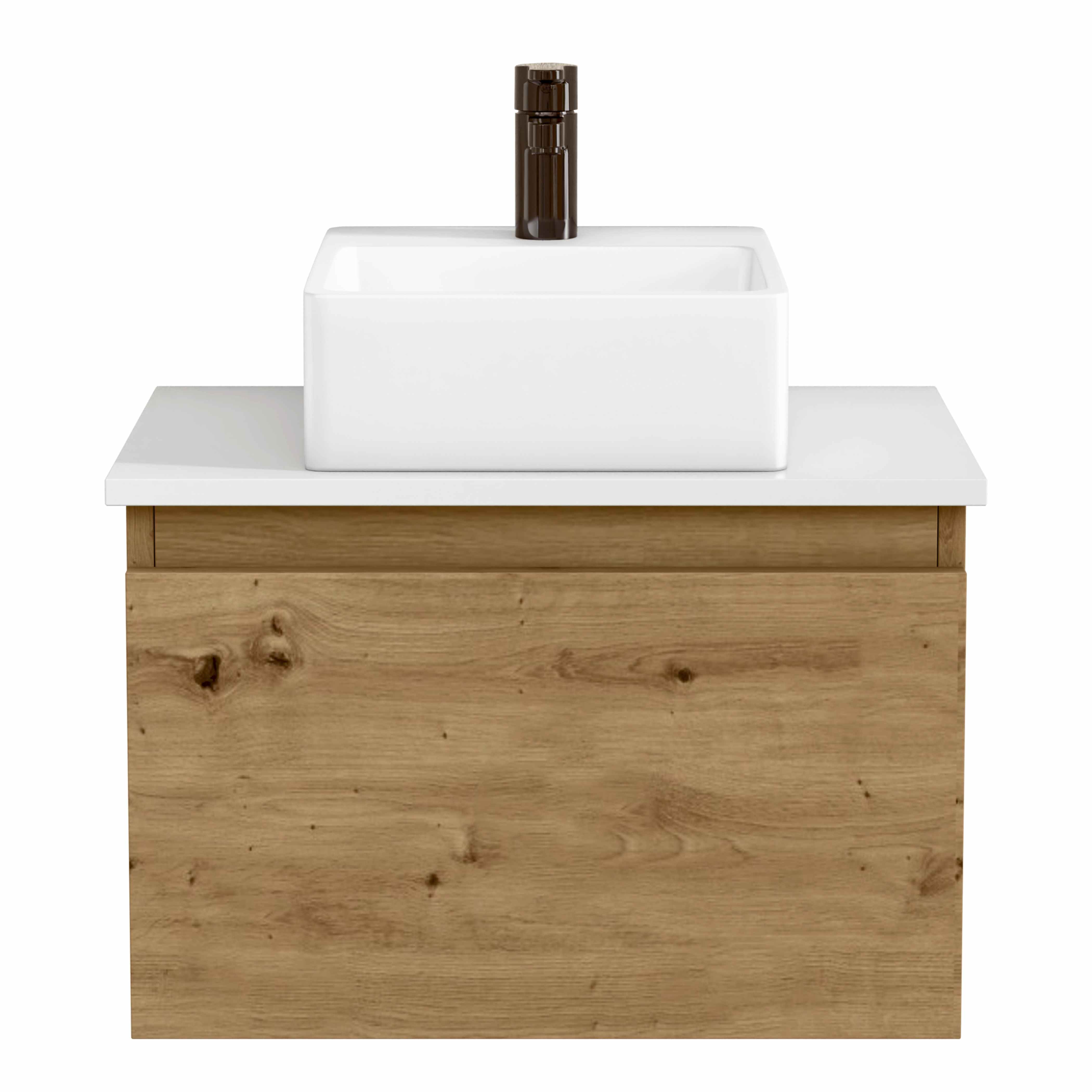 BELLOBATH - Mueble de baño suspendido con lavabo de cerámica, Mueble con puerta abatible, 50 x 32 x 30 cm