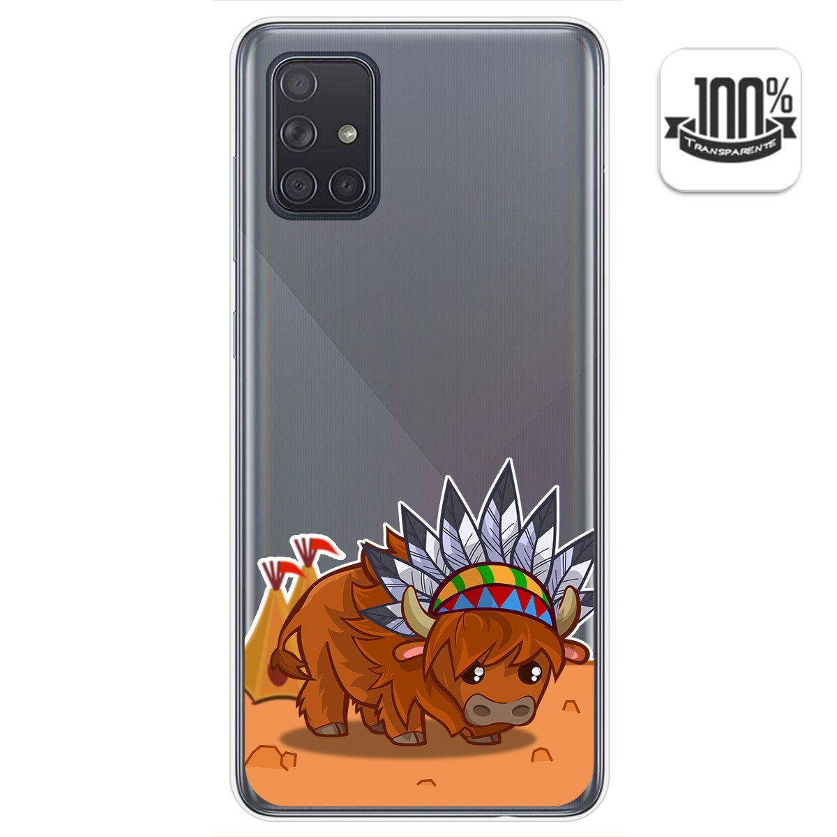 Tumundosmartphone Funda Gel Transparente para Samsung Galaxy A71 5G diseño Bufalo Dibujos