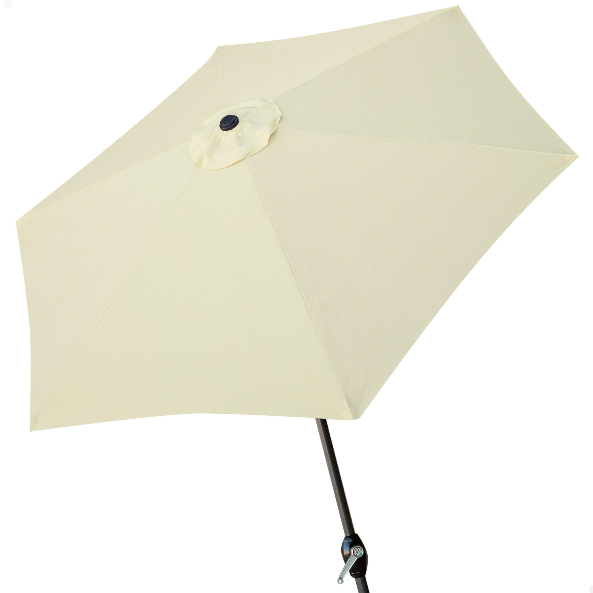Aktive - Sombrilla jardín Ø300 cm, sombrilla grande antiviento, hexagonal, crema, antracita o verde, tejido poliéster reforzado 150 gr, estructura aluminio, 6 varillas, mástil Ø38 mm, sistema manivela, resistente, ventilación superior, parasol terraza