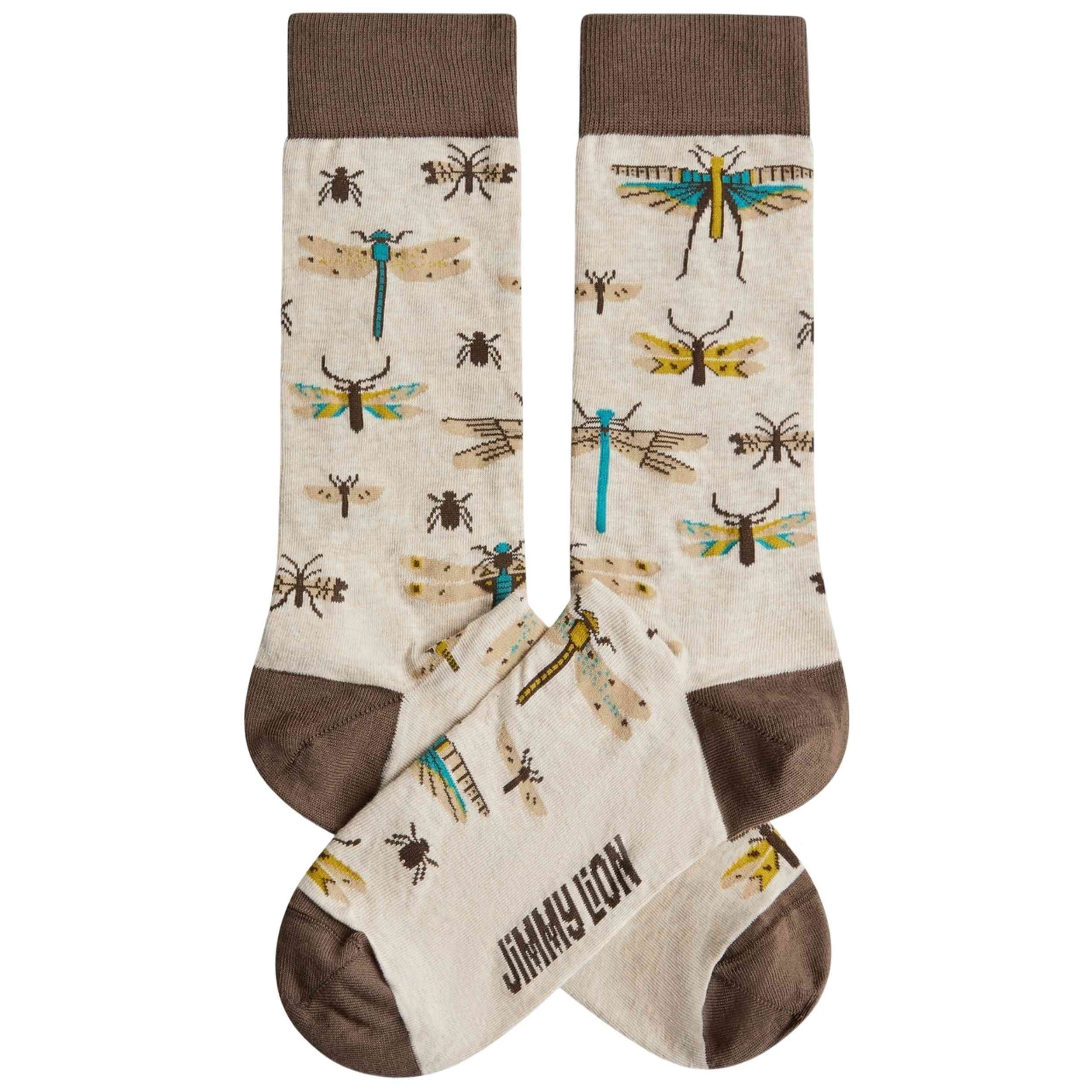 Calcetines Jimmy Lion modelo INSECTS para hombre y mujer en color Beige