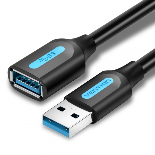 Vention cable extension usb 3.0 a macho a a hembra - 0.5m - color negro