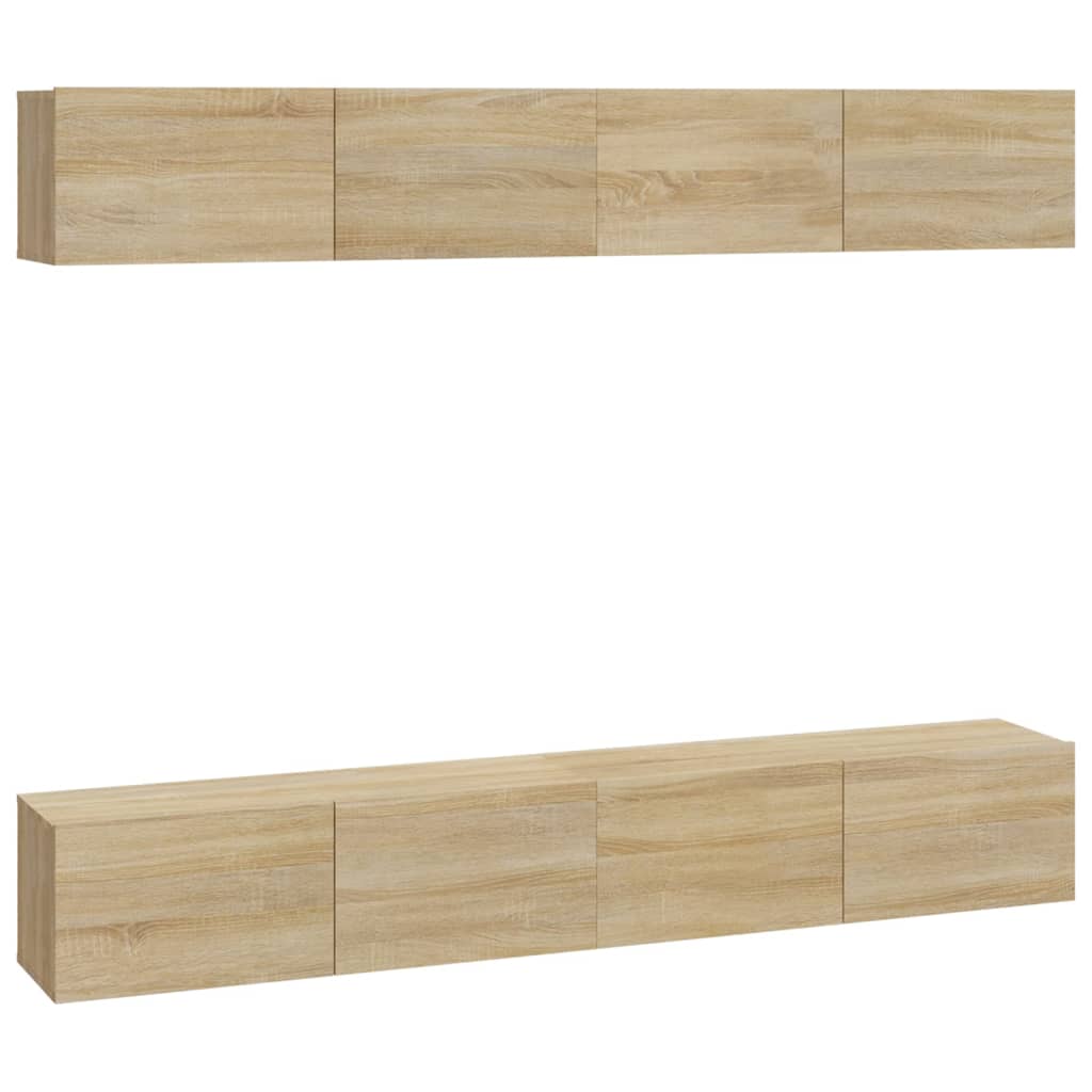 vidaXL Muebles de TV 4 piezas 100x30x30 cm, Mueble de Salon, Mueble TV, Mueble TV salon, Mesa de TV, Mueble tele