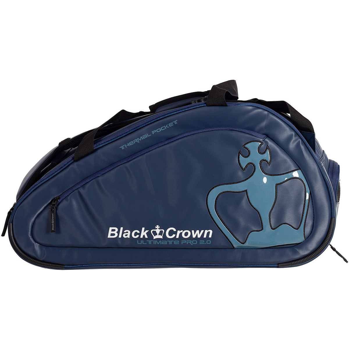 Black Crown Paletero Ultimate Pro 2.0 – Diseño Exclusivo en Azul – Compartimento Térmico para 2 Palas, Bolsillo Ventilado para Zapatillas y Transporte Estilo Mochila – Ideal para Jugadores de Pádel