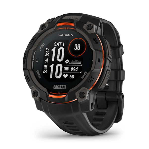 Garmin Instinct 3 Solar GPS 45mm Smartwatch Negro con Correa Negra