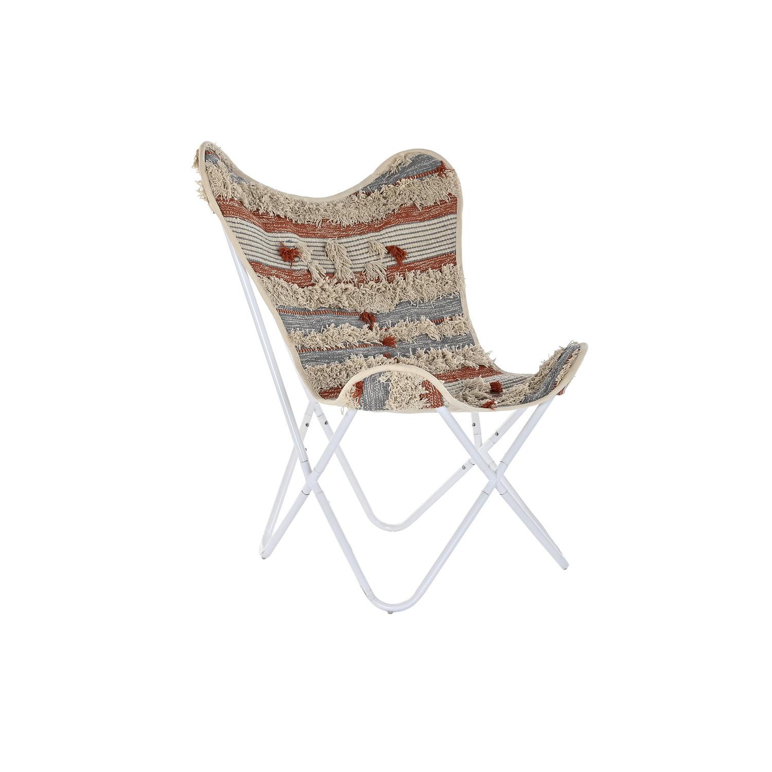 SILLON ALGODON HIERRO 74X65X90 MARIPOSA NARANJA FIJALO LD193925