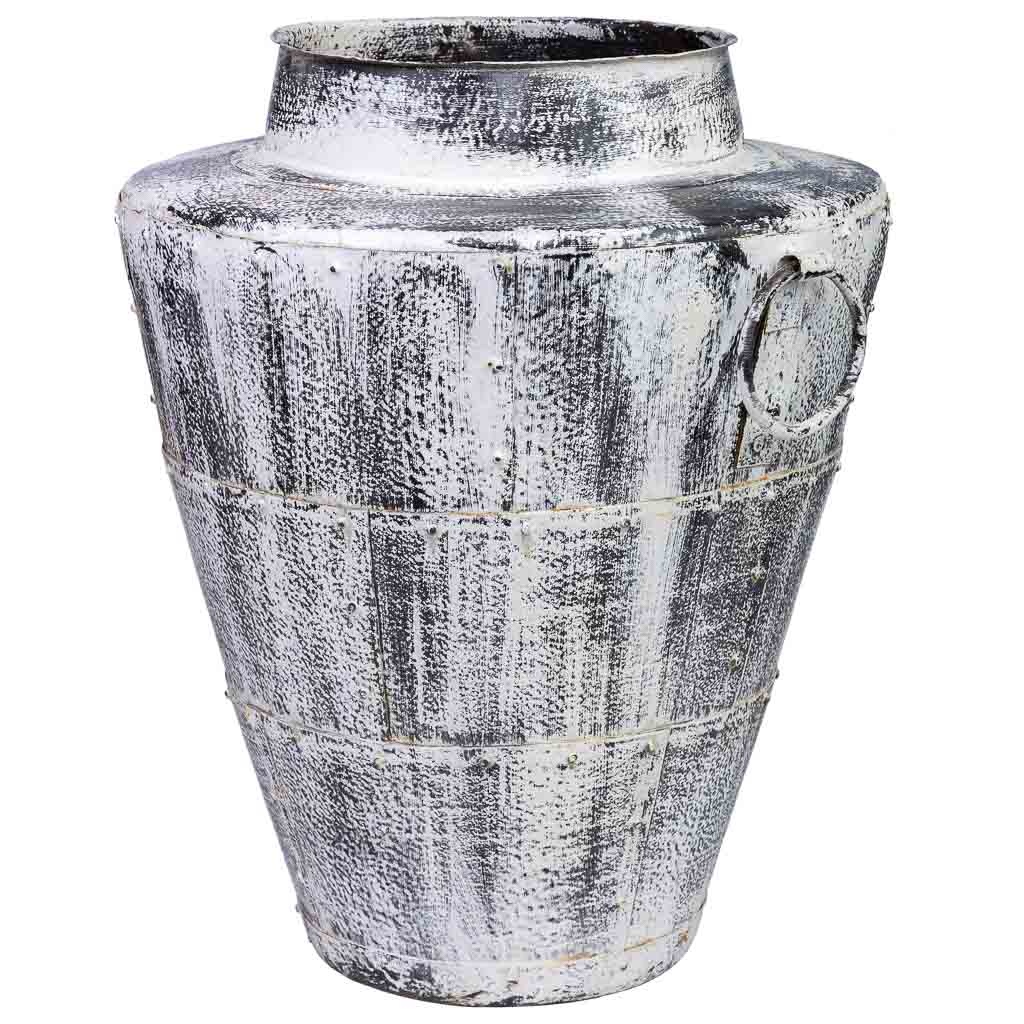 Wonderlust Deco - Jarrón de metal envejecido blanco 50x50x58 Blanco 50x50x58h cm