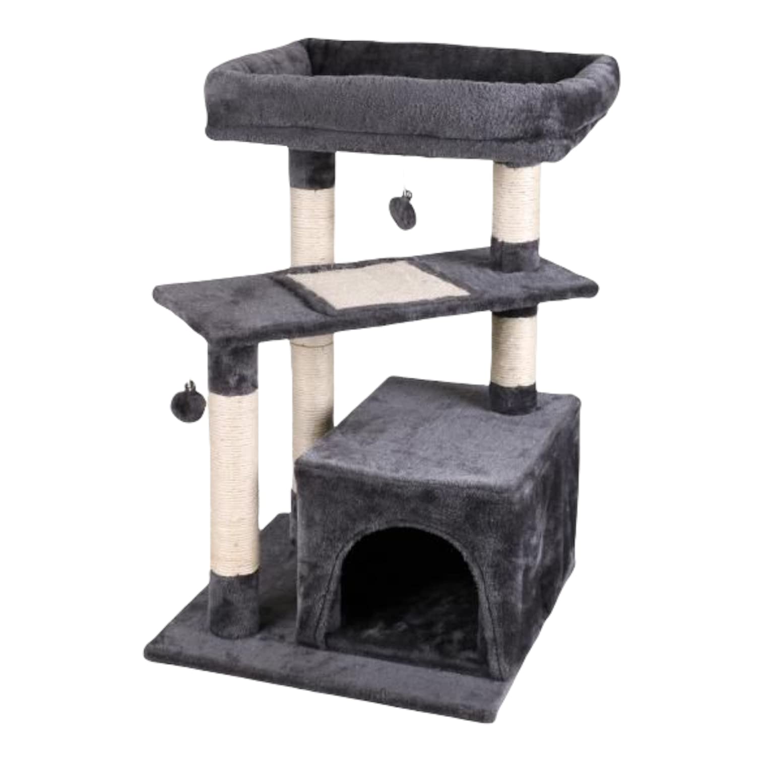 TIENDA EURASIA® Arbol Rascador Gato - Rascador para Gatos de Diseño - Estructura de Terciopelo y Cuerda