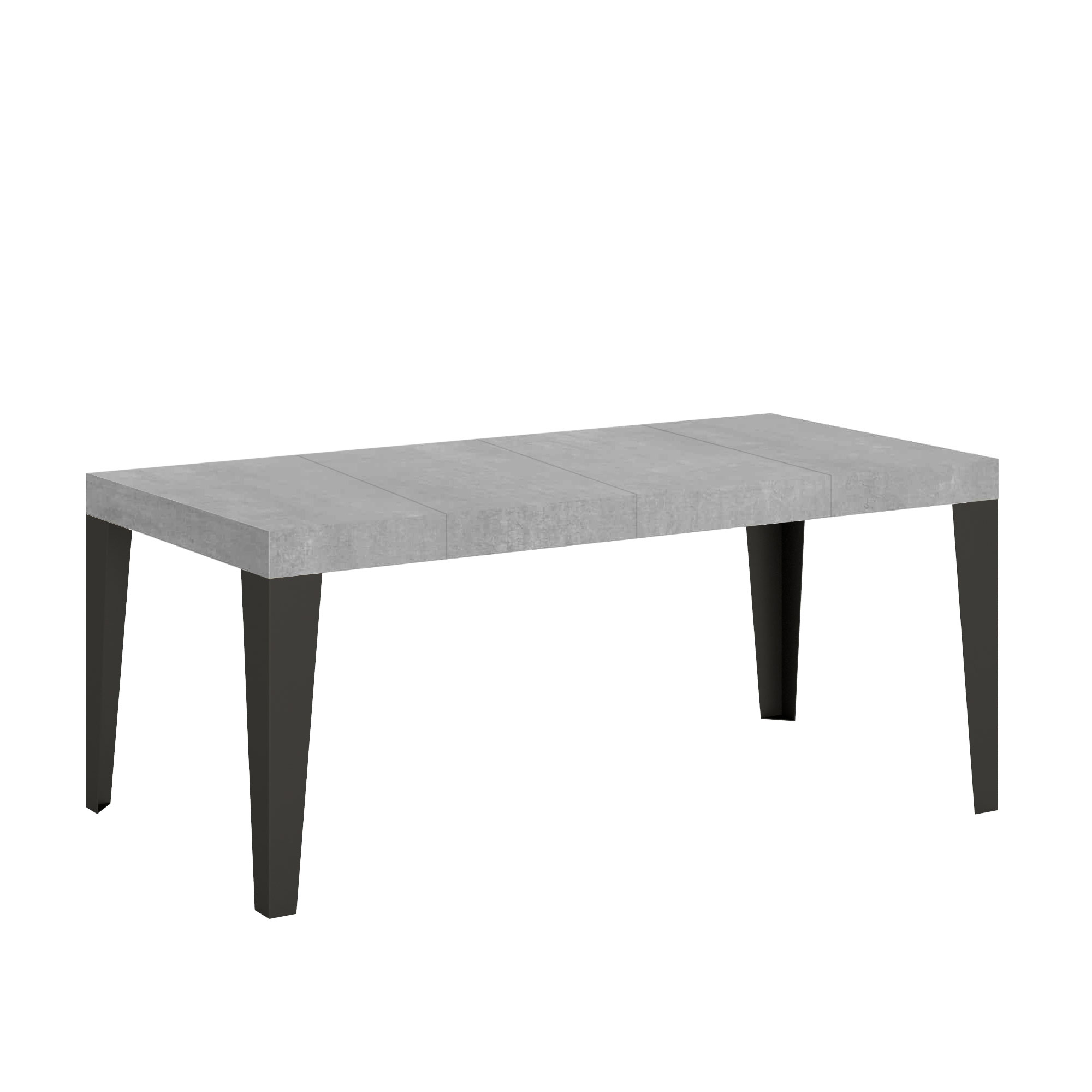 Mesa extensible 90x90/246 cm Flame Premium Estructura de cemento Antracita - Itamoby