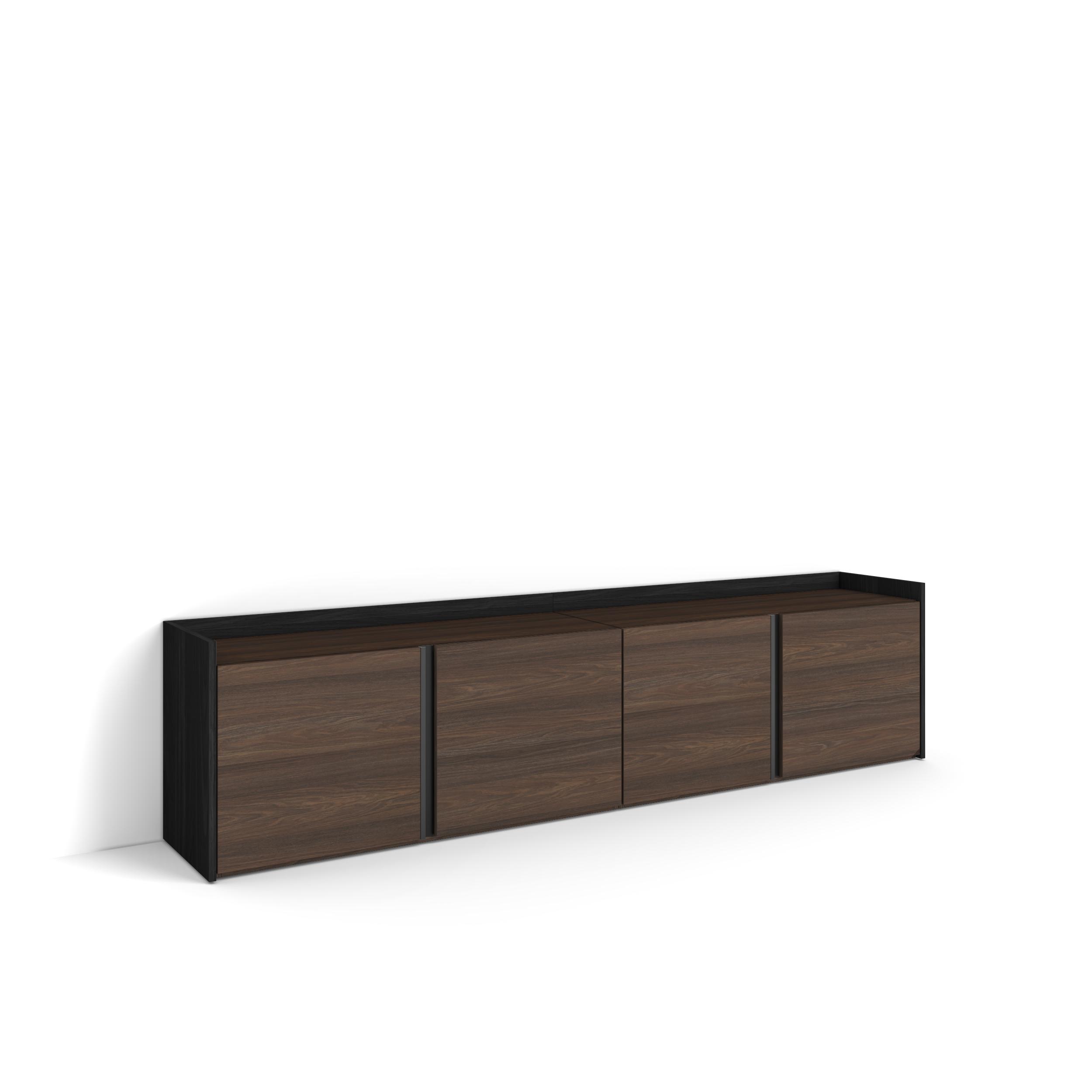 Mueble TV, Televisión, 207x35x50cm, Para TV hasta 80", Con almacenamiento