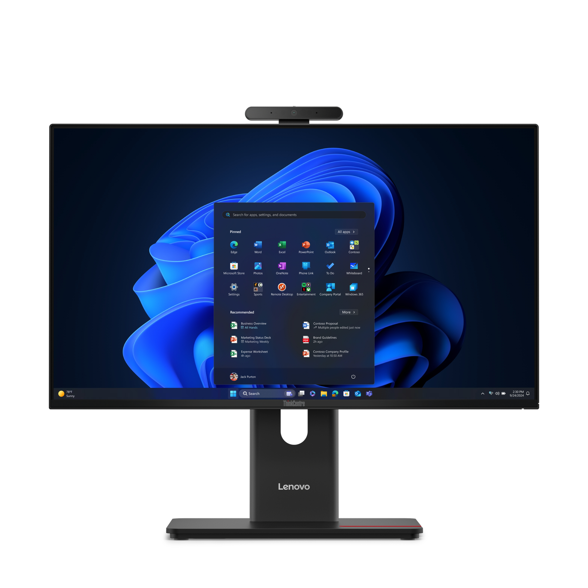 Lenovo ThinkCentre M70a Gen 6 Intel Core Ultra 5 235T 60,5 cm (23.8") 1920 x 1080 Pixeles PC todo en uno 16 GB DDR5-SDRAM 512 GB SSD Windows 11 Pro Wi-Fi 6E (802.11ax) Negro