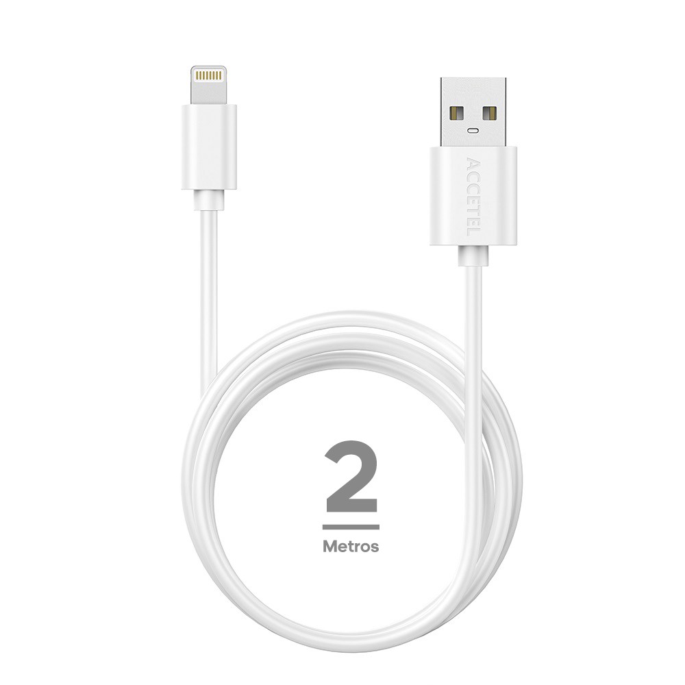 Cable Datos 2.1A - Lightning Blanco (2M)