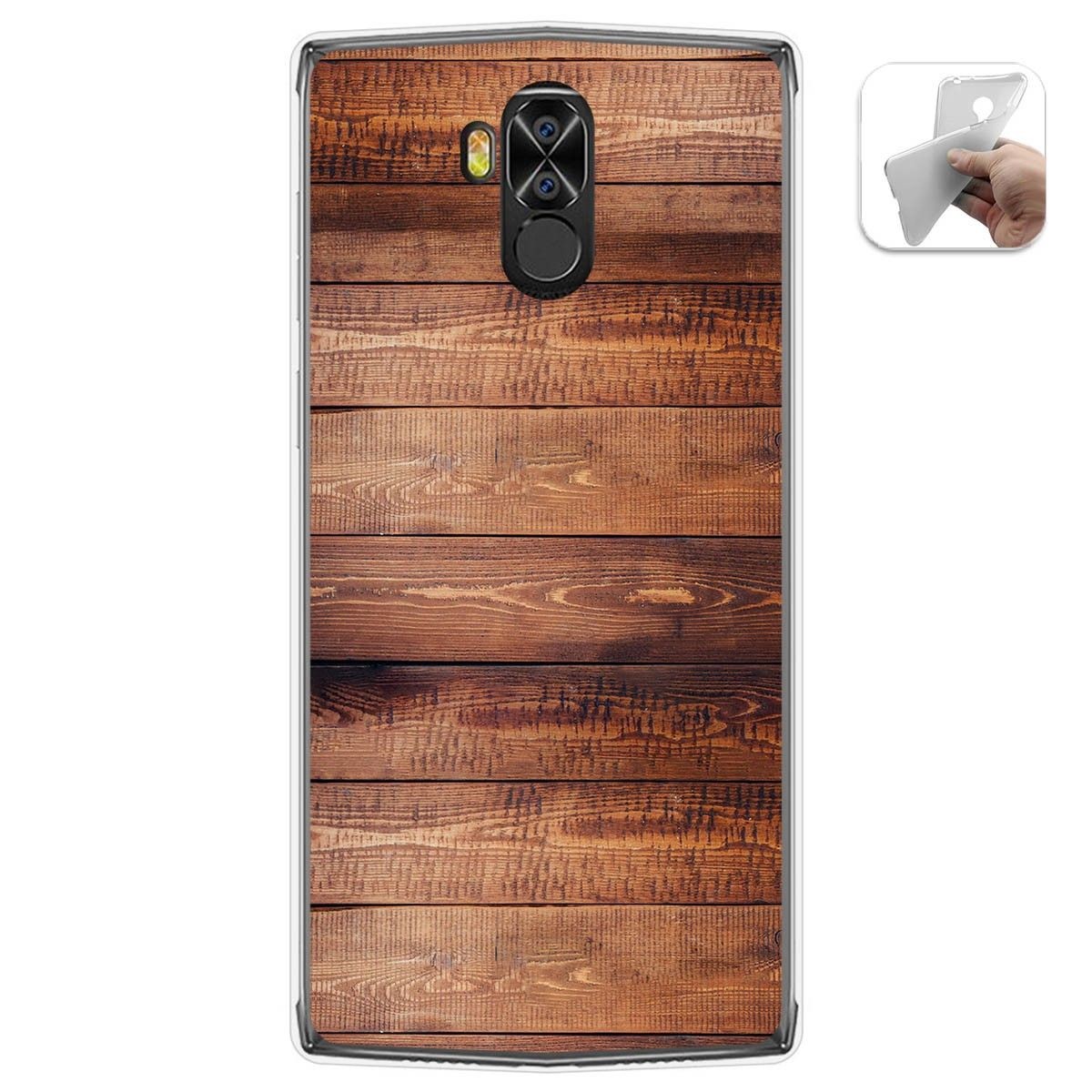 Tumundosmartphone Funda Gel Tpu para Doogee N100 diseño Madera 02 Dibujos