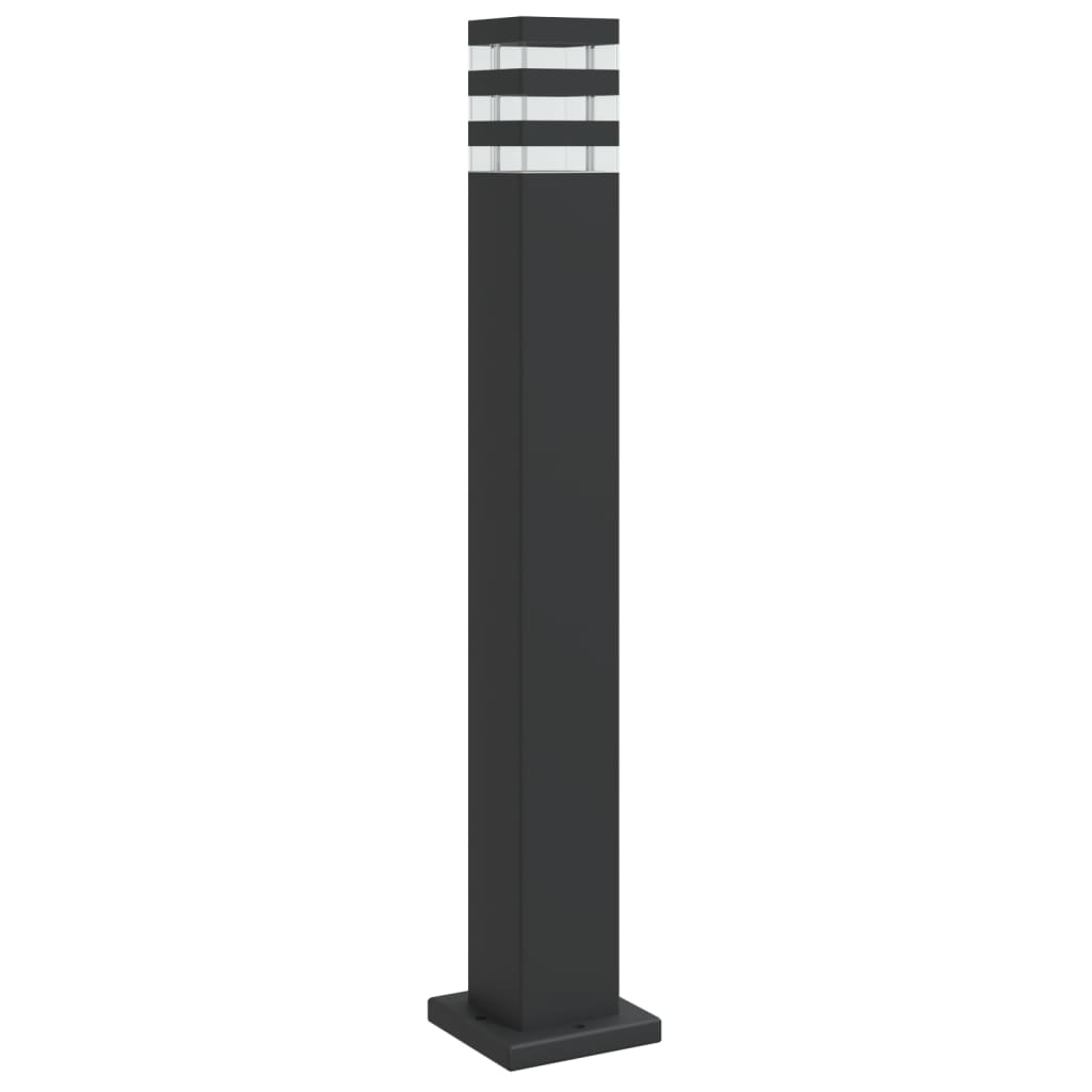 vidaXL Lámpara de suelo de exterior aluminio negro Dimensiones 50 cm, 80 cm, 110 cm