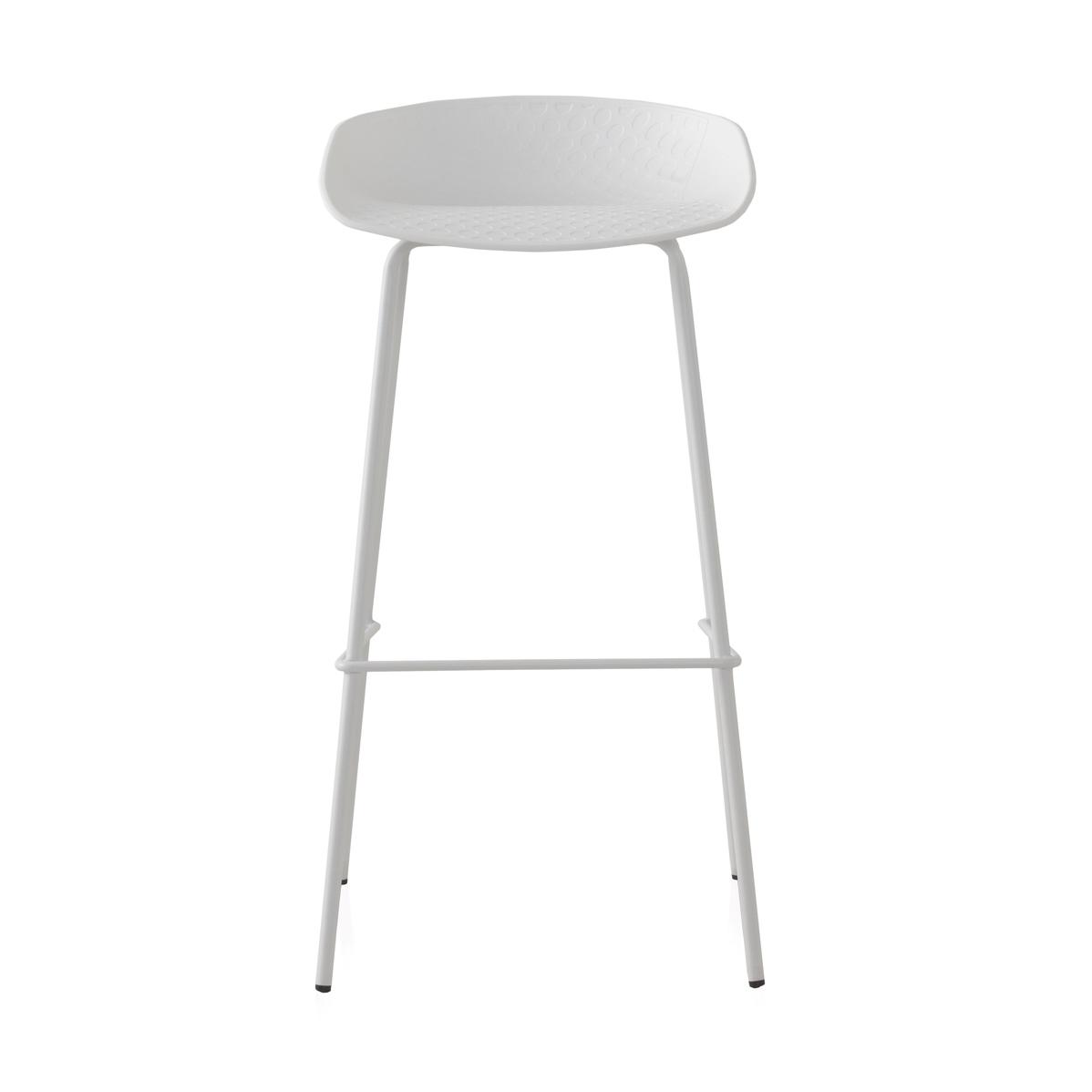 Set de 2 Taburetes Pp Color Blanco Con Patas Metalicas El mejor complemento para tu hogar. Fijalo