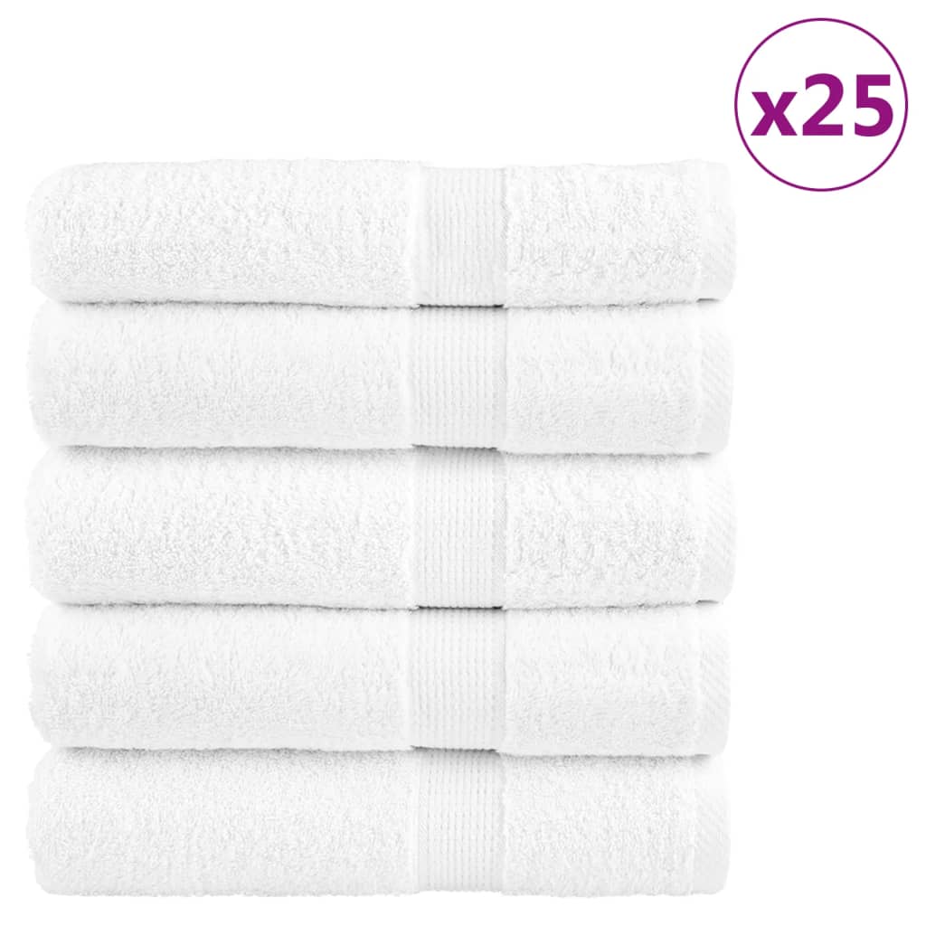 vidaXL Toallas de ducha 25 uds 100% algodón 70x140 cm 600 gsm Color Blanco,  Antracita, y mas