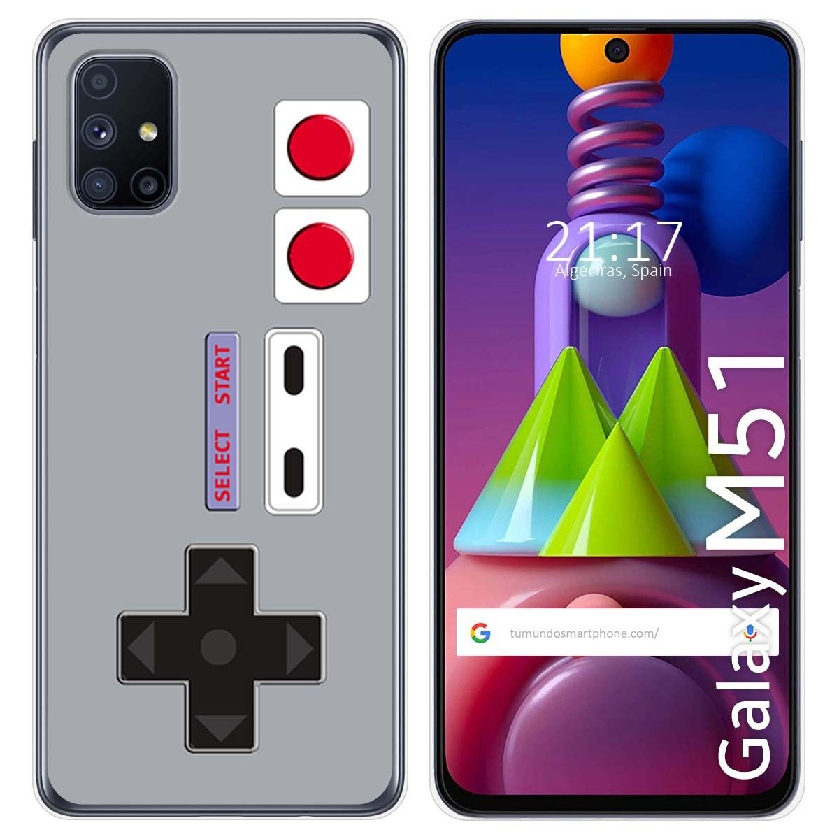 Tumundosmartphone Funda Gel Tpu para Samsung Galaxy M51 diseño Consola Dibujos