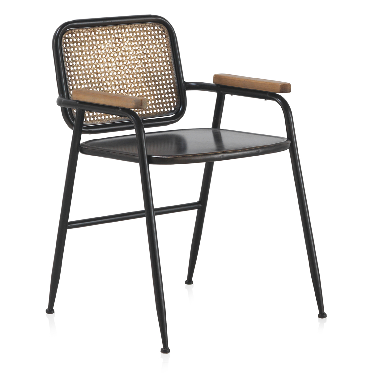 Sillón Con Respaldo De Bronce Y Estructura De Metal Negro. El mejor complemento para tu hogar. Fijalo