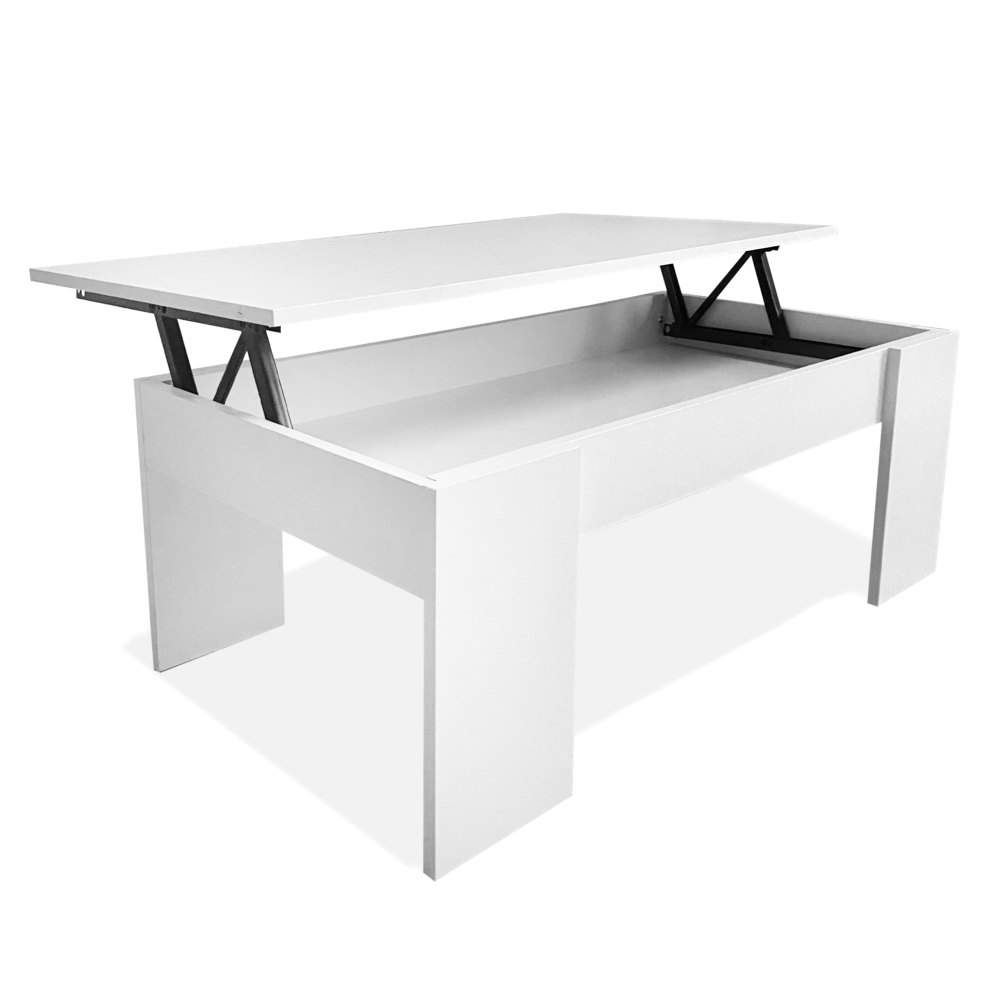Mesa de Centro Elevable Nyana Home | Mesa Multifuncional con Almacenaje Oculto | Tapa Superior Elevable | Salón Cuarto de Estar | Fácil Apertura | Bisagras Metálicas | Funcional y Versatil