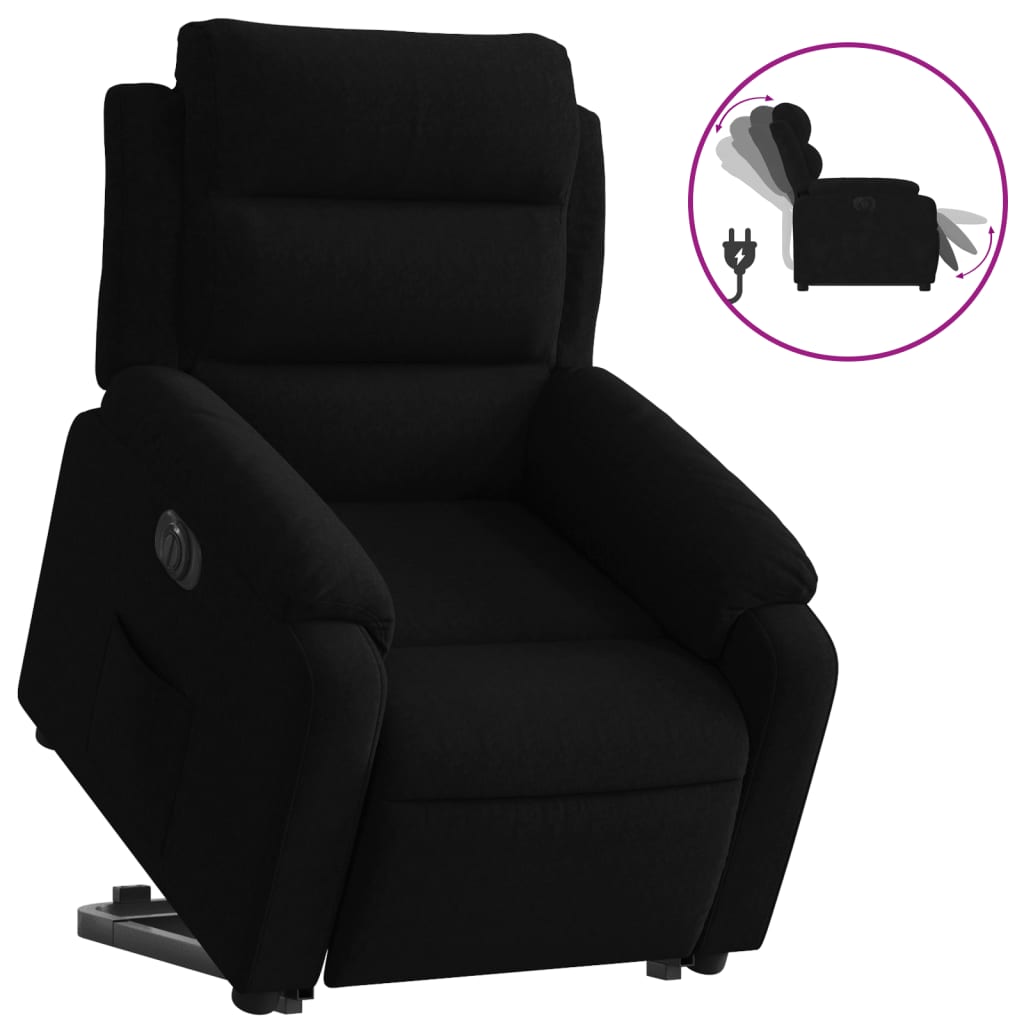 vidaXL Sillón eléctrico reclinable elevable de terciopelo negro