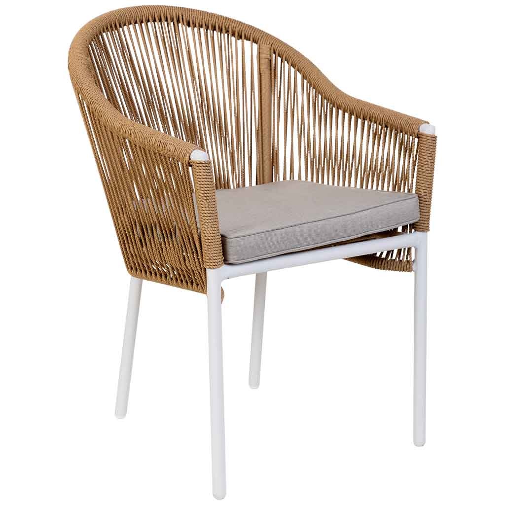 Wonderlust Deco - Silla de ratan sintético beige 57x63x84.5 Beige 57x63x84,5h cm