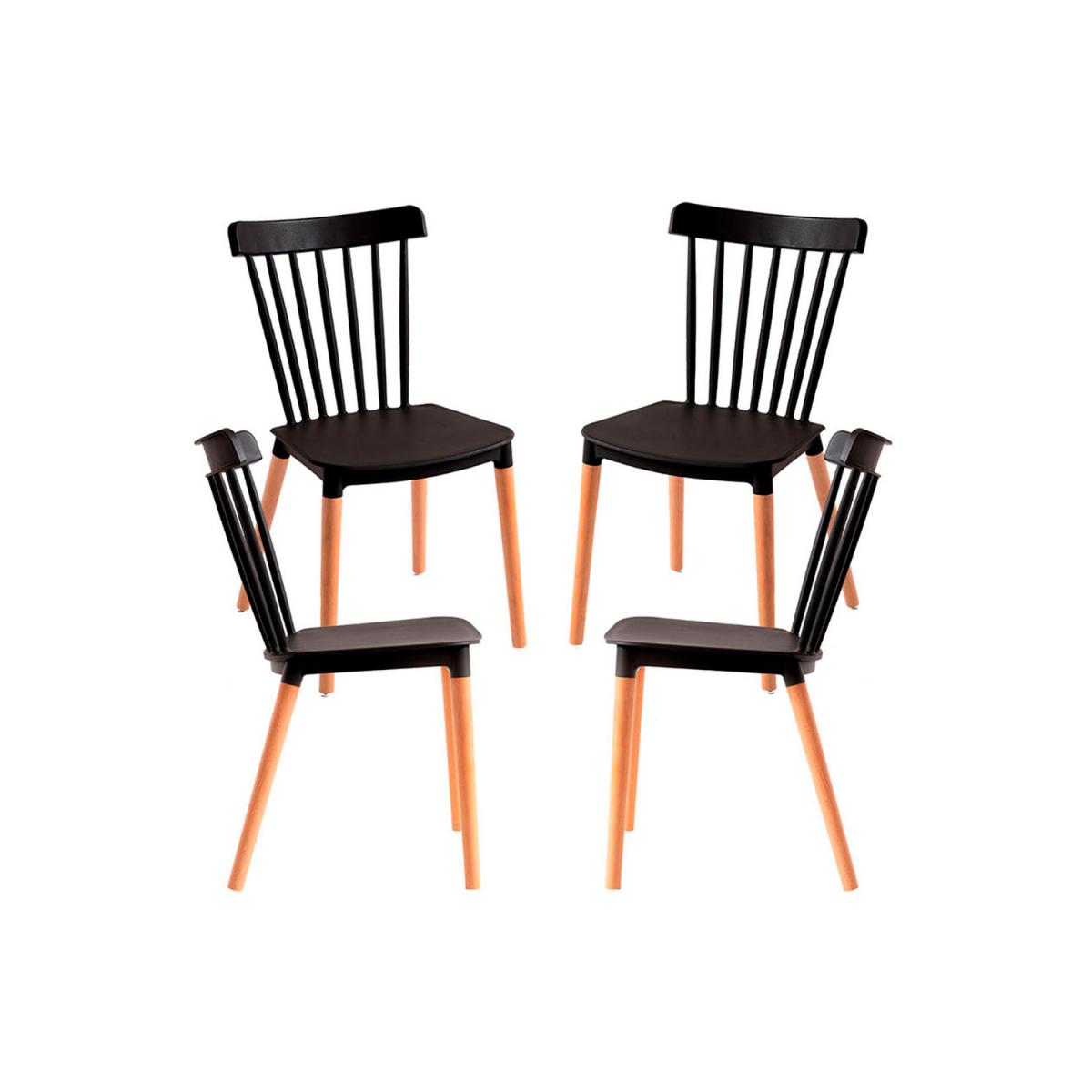 Regalos Miguel - Packs Sillas Comedor - Pack 4 Sillas Leka - Negro