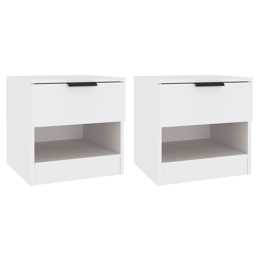 Vidaxl Mesita de Noche 2 Unidades Madera Contrachapada Blanco - Negro - Roble Sonoma - Gris Hormigón