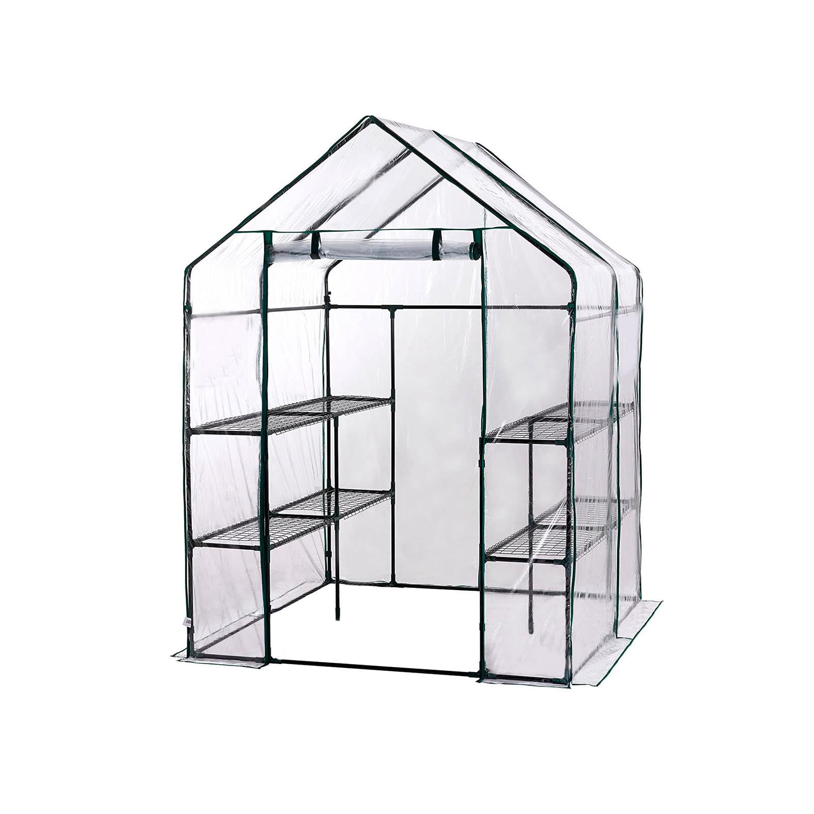 Gardiun Invernadero PVC Gardiun Doble Leaf 143x143x195 cm 4 Estantes Dobles