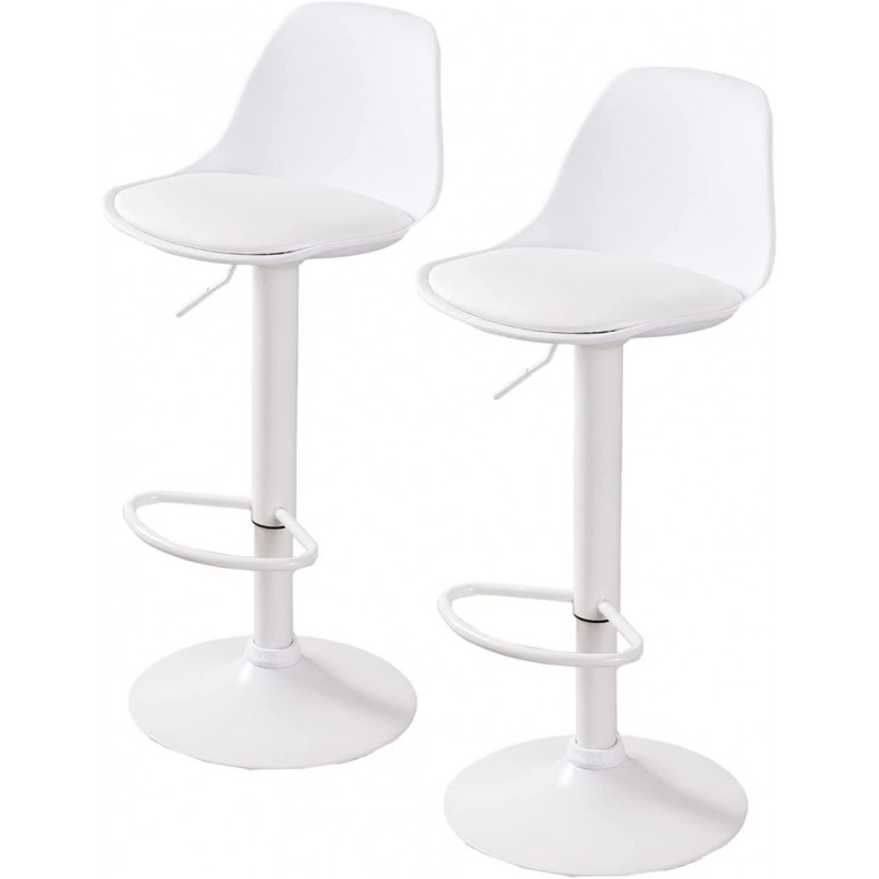 TIENDA EURASIA - Pack 2 Taburetes Altos de Cocina Regulables en Altura con Respaldo Comodo, 38x40x83/105 cm