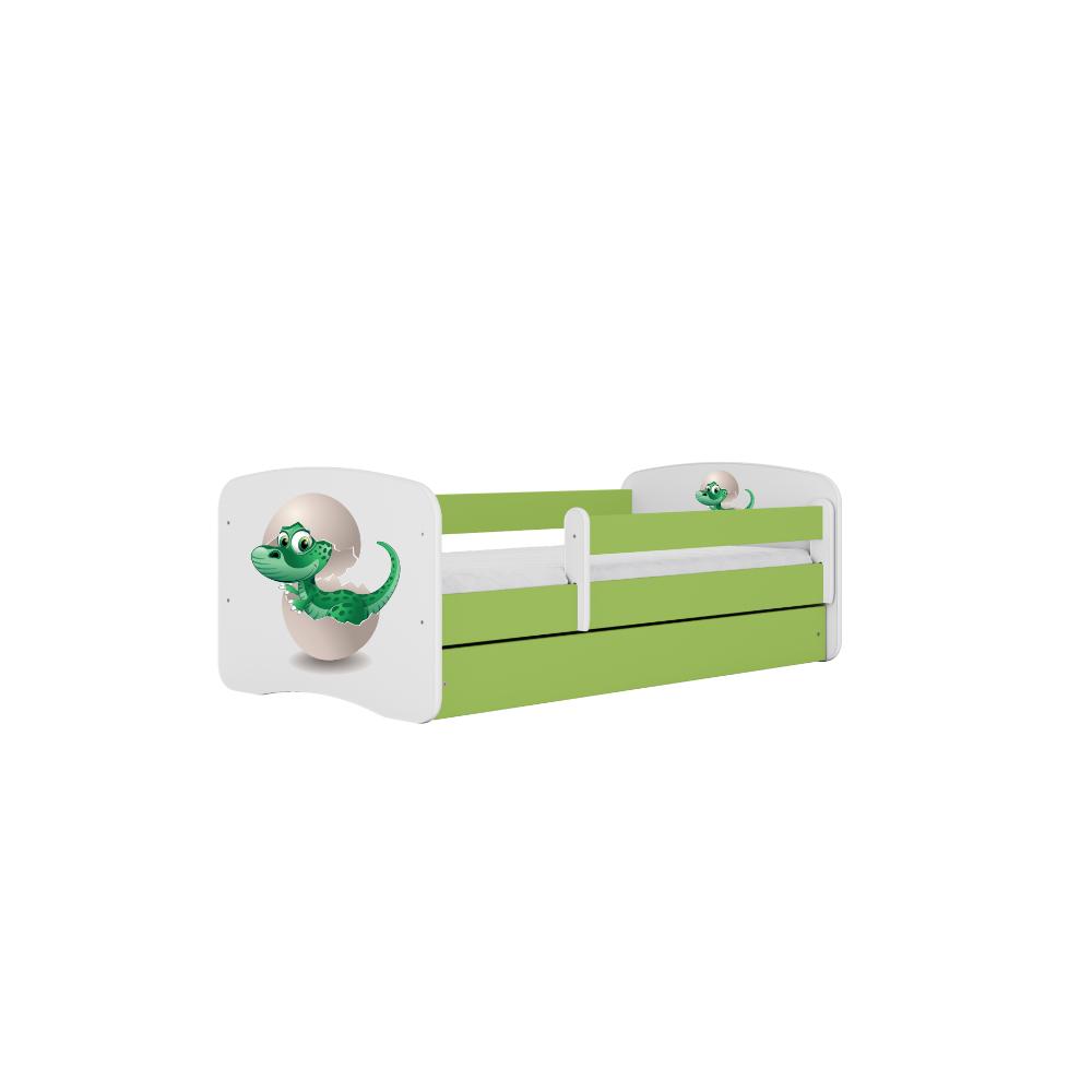 Cama 160 x 80 cm Kocot Kids com colchão BabyDreams Baby Dino Green
